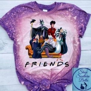 Disney Villains Friends Women's Bleach Shirt Vacation Tshirt NEW